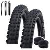 2 x Schwalbe Magic Mary Performance Addix Bike Tires, Black, 62-622 (29 x 2.40") + 2 x Schwalbe DV19 Tubes incl. Tire Levers view 1