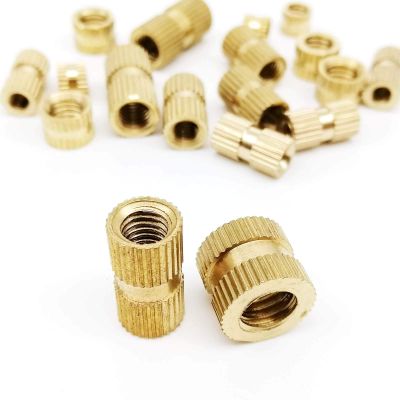 xinyuan Locknuts, 5/10/25 pcs, M2–M10, Solid Brass Pure Copper Metric Thread Knurled Insert Nuts with Embedded Hex Nut
