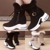 Binggong Women's Plush Winter Boots, Solid-Color Wedge Ankle Boots view 2