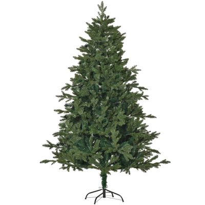HOMCOM Artificial Christmas Tree, 180 cm, with 748 Tips and Metal Stand