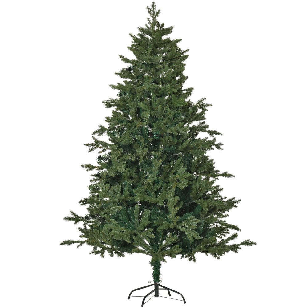 HOMCOM Artificial Christmas Tree, 180 cm, with 748 Tips and Metal Stand