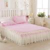 uyeoco Ruffle Bed Skirt for Box Spring, 180x200 cm, Bedspread with Lotus-Leaf Design view 1