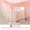 uyeoco Ruffle Bed Skirt for Box Spring, 180x200 cm, Bedspread with Lotus-Leaf Design view 3
