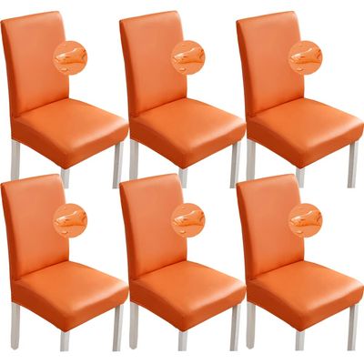 Waterproof Stretch PU Chair Covers, Set of 6