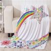 Chickw1 Cozy Flannel Blanket, 3D Cartoon Print, Rainbow, 150 x 180 cm view 1