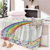 Chickw1 Cozy Flannel Blanket, 3D Cartoon Print, Rainbow, 150 x 180 cm view 3