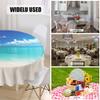 Chickw1 Waterproof Round Halloween Tablecloth with 3D Pumpkin and Black Cat Print, Spider Web, 120 cm view 4