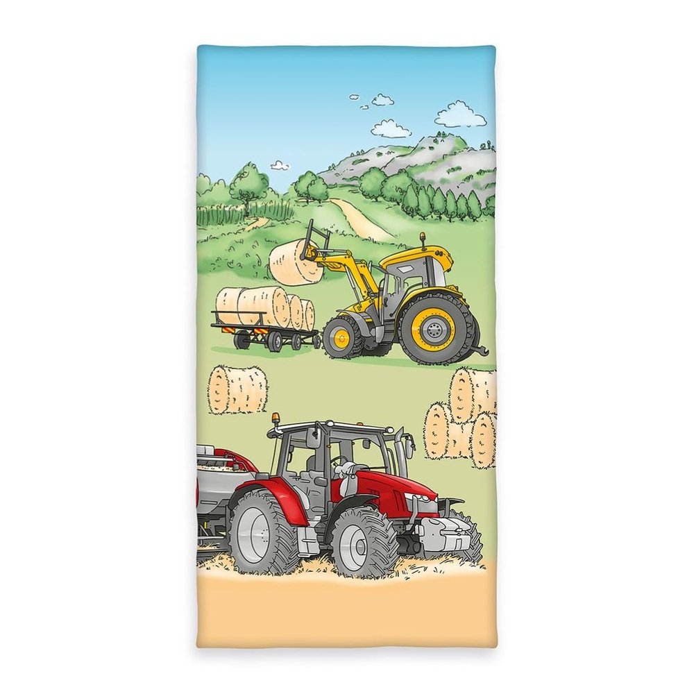Herding Klaus GmbH Tractor Velour Towel, Multicolored, 75 x 150 cm