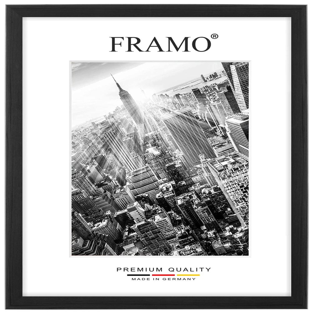 FRAMO Custom-Size Wooden Picture Frame 82 x 74 cm, Pine Black