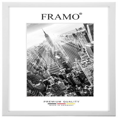 FRAMO Custom-Size Wooden Picture Frame 58 x 72 cm – Pine White | Anti-Glare Acrylic Glass