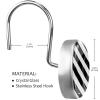 Black and White Striped Shower Curtain Hooks, 12-Pack view 3