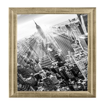 FRAMO Wooden Picture Frame 20 x 63 cm Made to Measure - Silver Leaf | Color Selectable | Includes Anti-Reflective Acrylic Glass | Puzzle, Photo and Poster Frame