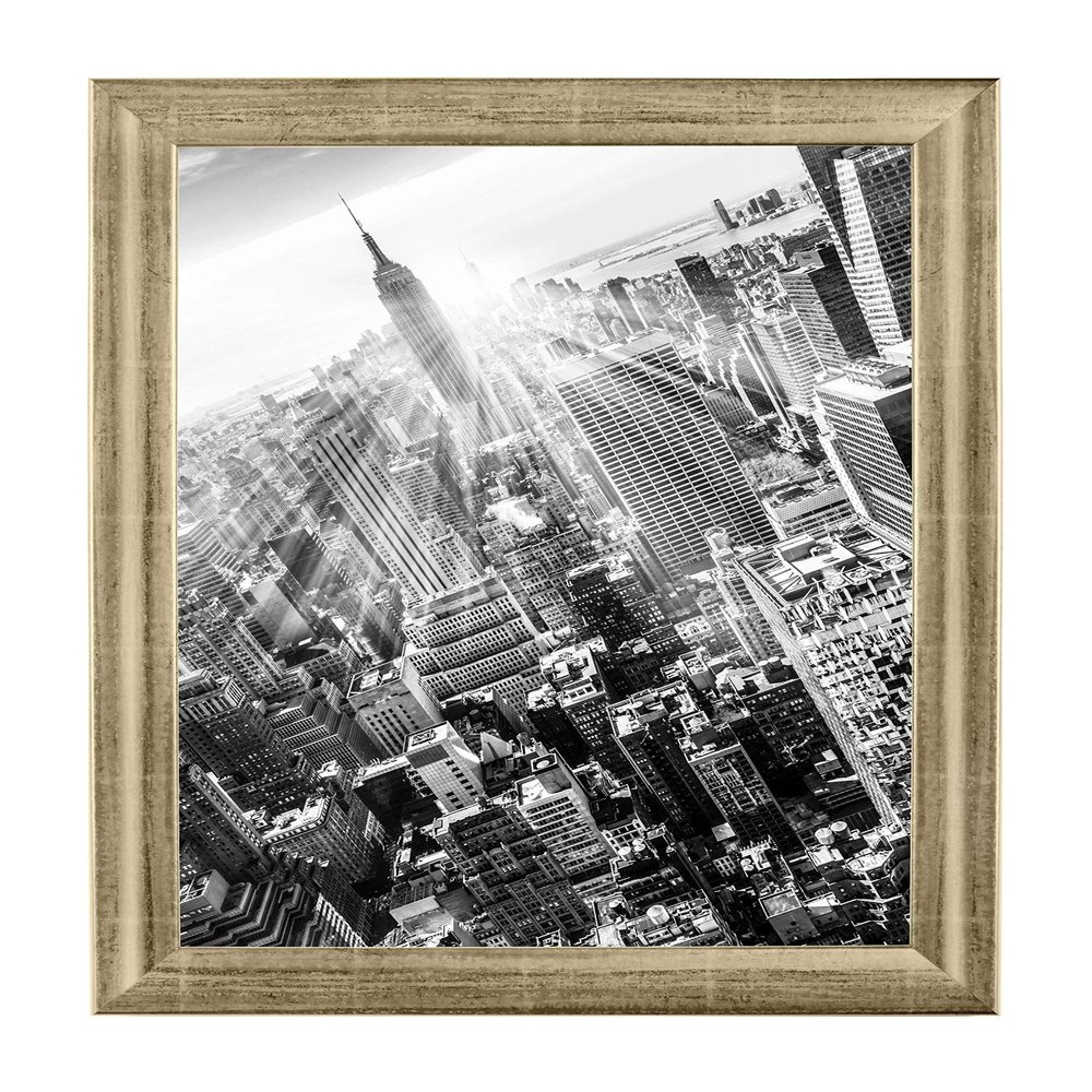FRAMO Wooden Picture Frame 20 x 63 cm Made to Measure - Silver Leaf | Color Selectable | Includes Anti-Reflective Acrylic Glass | Puzzle, Photo and Poster Frame