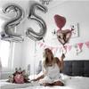 8th Birthday Balloon, Silver Number 8, XXL 100 cm Foil Balloon view 4