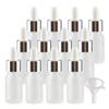 BasicPacking 24-Pack 10 mL Amber Glass Dropper Bottles with White/Silver Pipettes and 4 Funnels view 1