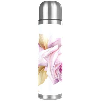 Double-Wall Stainless Steel Vacuum-Insulated Flower Water Bottle, 500 ml