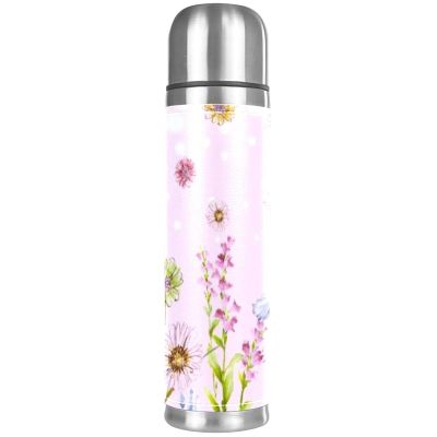 500 mL Double-Wall Stainless Steel Vacuum-Insulated Flower Water Bottle