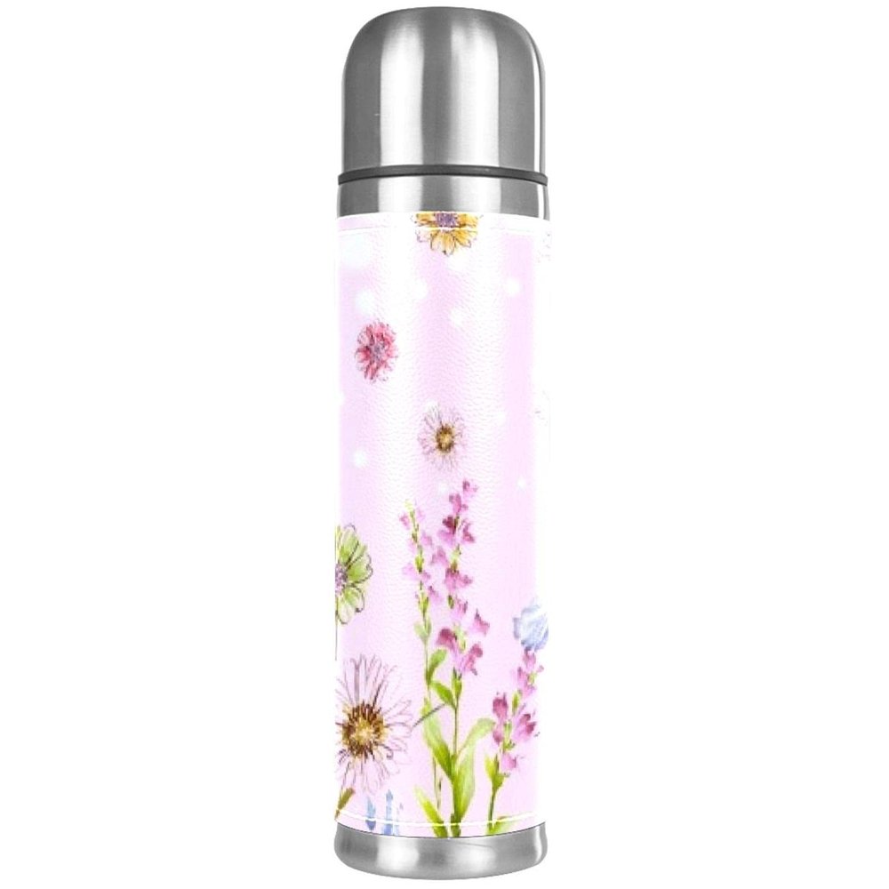 500 mL Double-Wall Stainless Steel Vacuum-Insulated Flower Water Bottle