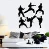 NSRJDSYT Chinese Kung Fu Wall Decal, Fighting Figures Silhouette Vinyl Sticker, 42 x 42 cm view 1