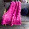 YZJJ Chunky-Knit Cozy Throw Blanket, Thick Braided Knot view 3