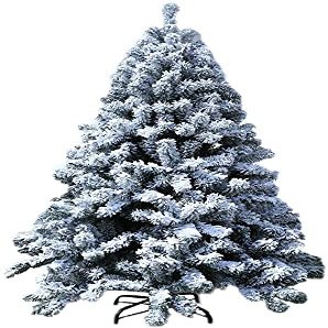YSDKJ Artificial Snowy Pine Christmas Tree with Folding Metal Stand