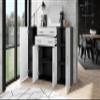 Vladon Aron Highboard Sideboard with 2 Drawers and 4 Doors, 8 Compartments, Matte Anthracite/High-Gloss Gray (166.5 x 106.5 x 35 cm) view 3