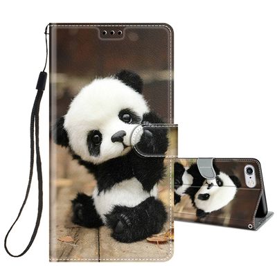 HopMore Flip Case for iPhone 6S/6, PU Leather, Panda Design