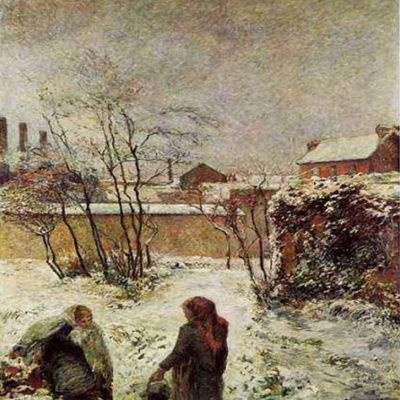 Zhyaunz 5D DIY Diamond Painting Kit, Paul Gauguin Winter Snow Scene