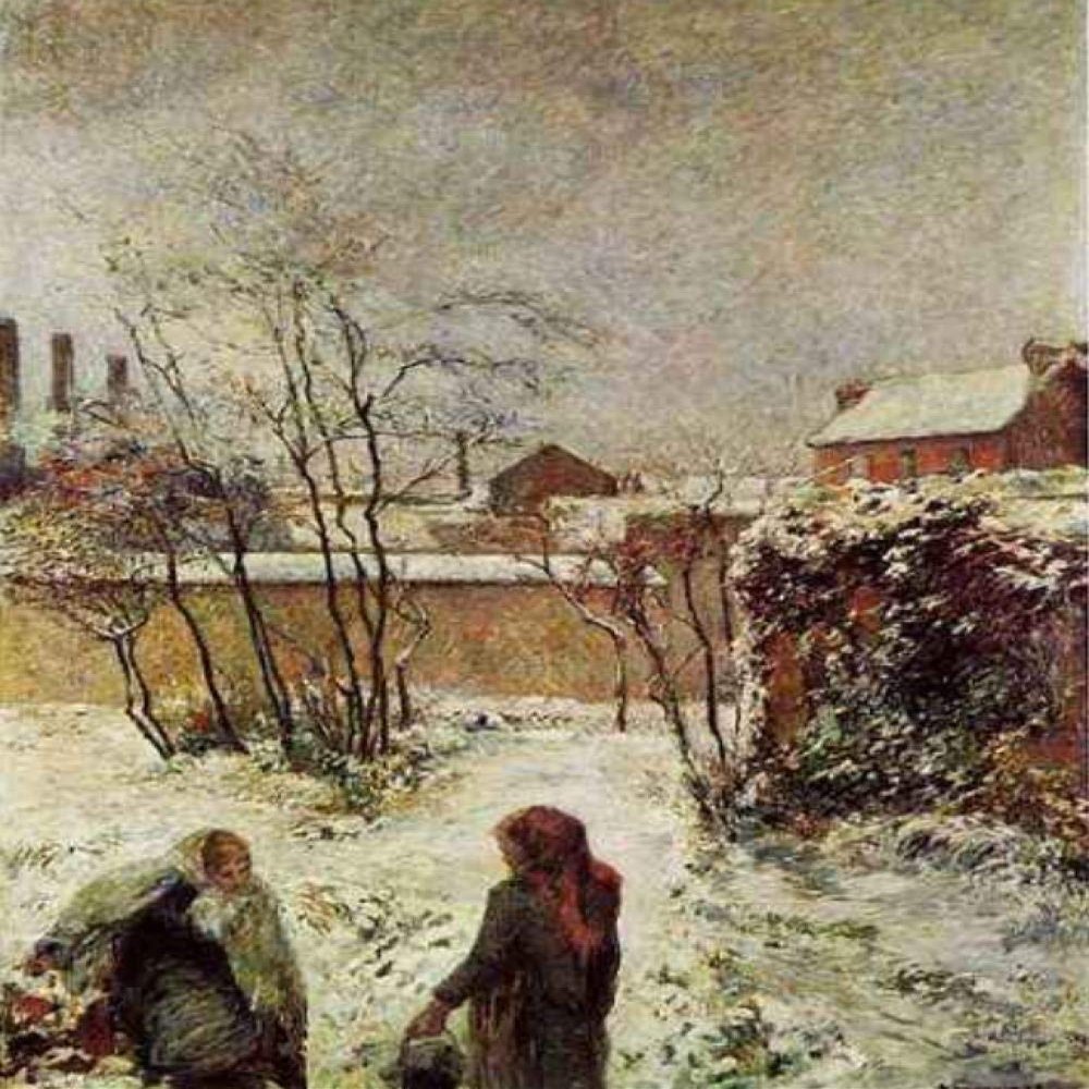 Zhyaunz 5D DIY Diamond Painting Kit, Paul Gauguin Winter Snow Scene