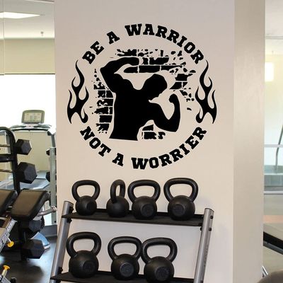 NSRJDSYT Fitness Gym Motivation Quotes Vinyl Wall Decal for Doors/Windows, 56 x 58 cm