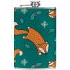 Small Stainless Steel Hip Flask for Liquor with Funnel, Leakproof, Sketchy Christmas Fox view 1