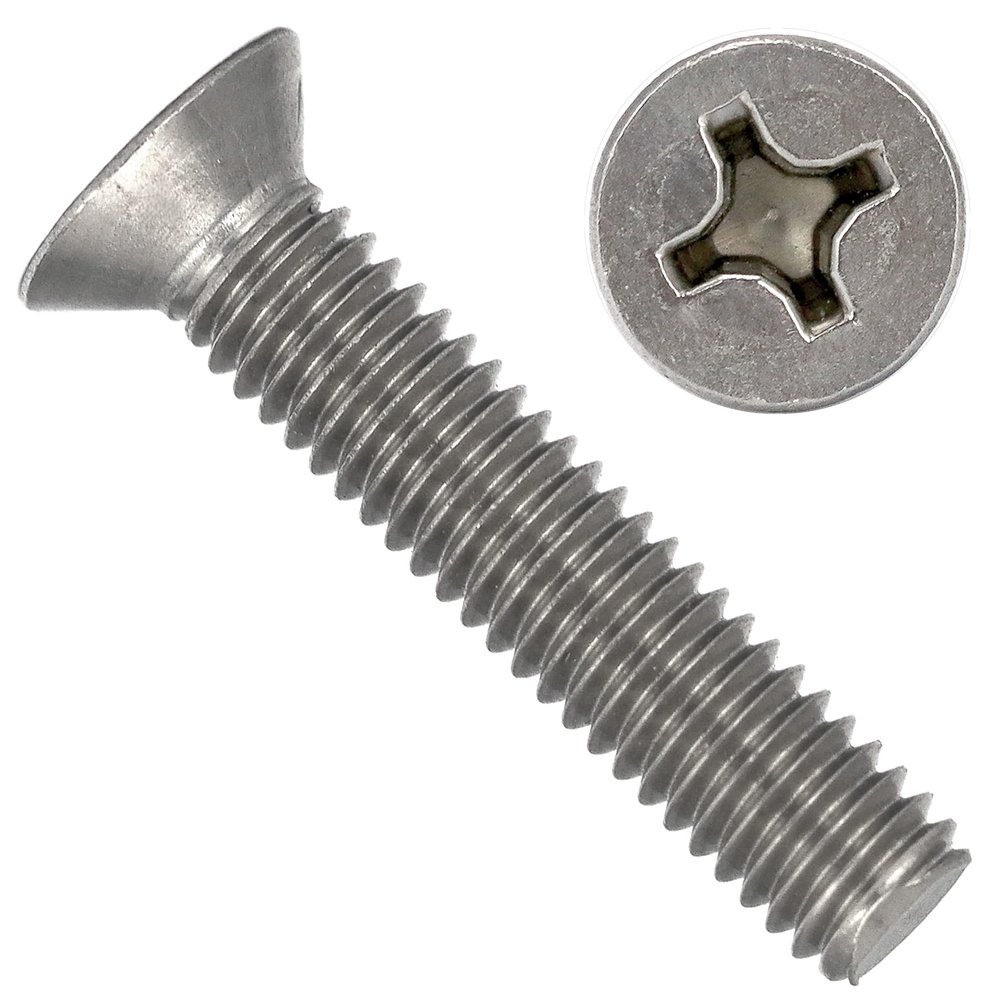 OPIOL QUALITY Phillips Countersunk Screws H DIN 965 M4 x 55 mm Stainless Steel A2 V2A, 100-Pack