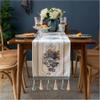 BMIDOT Blue Patterned Handwoven Tassel Table Runner, Washable, 32 x 240 cm view 1