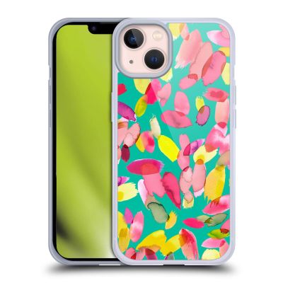 Head Case Designs Official Ninola Blue-Green Floral Watercolor Soft Gel Case for Apple iPhone 13