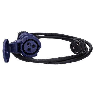 Voxura CEE Adapter Cable, Schuko Plug to CEE Coupler, 3-Pin, 230 V/16 A, H07RN-F 3x1.5, IP44, 2 m
