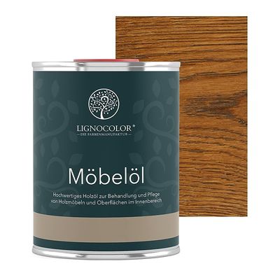 Lignocolor Möbel – High-Quality Natural Wood Oil for Indoor Use (1 L, Dark Walnut)