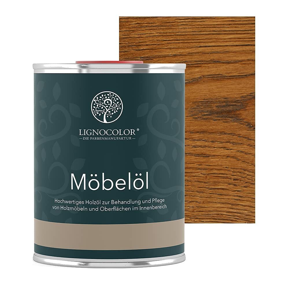 Lignocolor Möbel – High-Quality Natural Wood Oil for Indoor Use (1 L, Dark Walnut)