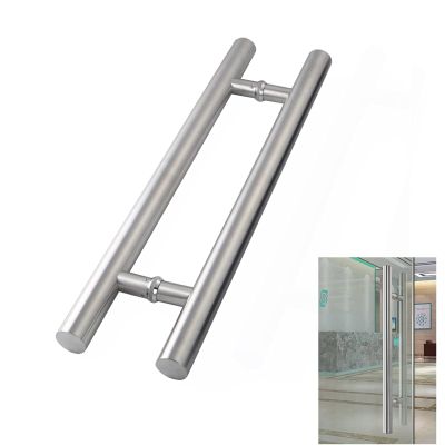 Advap 800 mm T-Bar Glass Door Pull Handle, 304 Stainless Steel, Brushed Silver