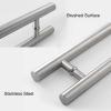 Advap 800 mm T-Bar Glass Door Pull Handle, 304 Stainless Steel, Brushed Silver view 4