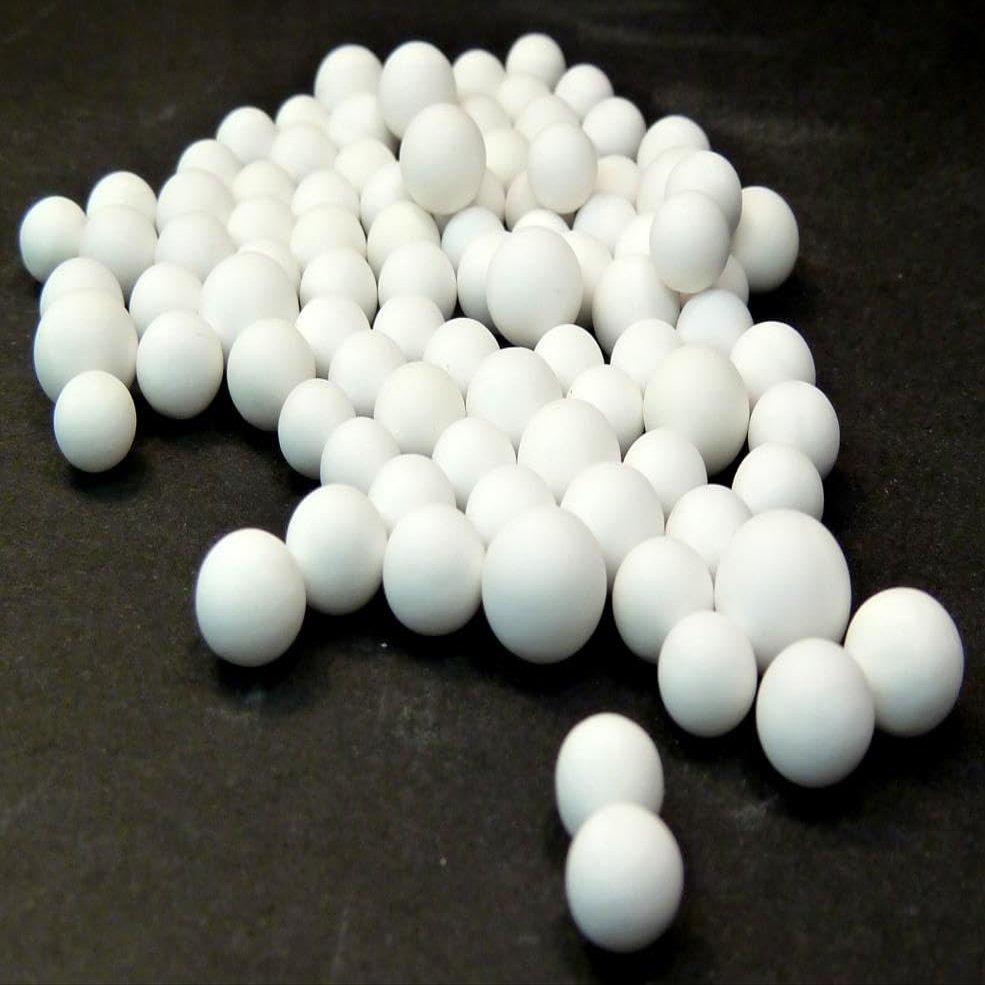 6–7 mm Ceramic Balls, 90% Al2O3, Round, Matte, Grinding Media, Very Hard, White, 10 kg