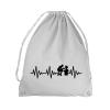 Heartbeat Computer Drawstring Bag – EKG PC Laptop PC Gamer Admin IT Bro White view 1