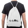 Heartbeat Computer Drawstring Bag – EKG PC Laptop PC Gamer Admin IT Bro White view 2