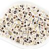 Letter Beads, 30-Piece Set, 6x6 mm, White with Gold view 4