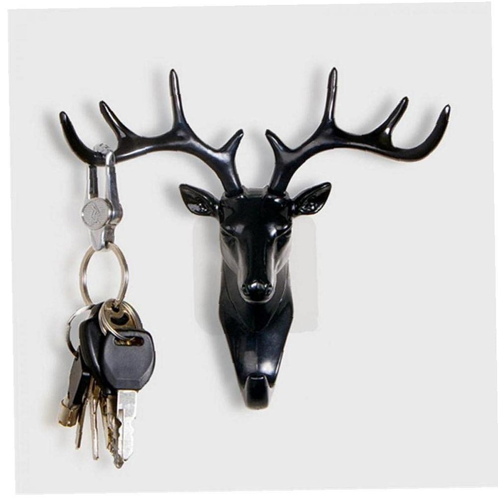 TOSSPER Christmas Decor Elk Key Hook Deer Wall-Mounted Rack Home Office Organizer Clothes Hanger for Ties, Hats, Bags, Jewelry and Clothing