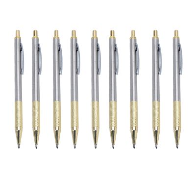 9-Piece Tungsten Carbide-Tip Scriber Set with Clip, Gold-Tone