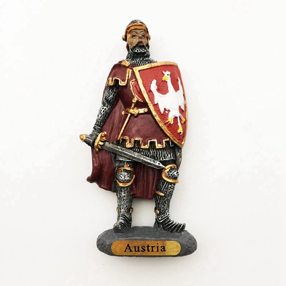 Weekino Salzburg Knight Austria Refrigerator Magnet, 3D Polyresin City Souvenir