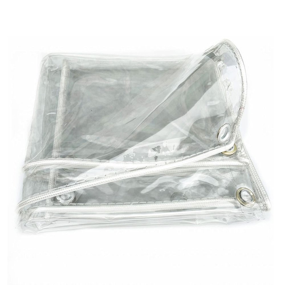 ASDQWER Transparent Waterproof PVC Tarp with Metal Eyelets, 2.5 x 4 m