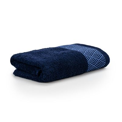 Möve for Frottana Geometry Hand Towel, 50 x 100 cm, 100% Cotton, Deep Sea