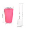 LJHOME 24-Pack Reusable Plastic Cups, 260 ml, 8 Colors, with Cleaning Brush view 2