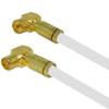 AC-Sat-Corner Megasat 135 dB Antenna Cable, 29 m, White, 4K/8K, Angled Gold Connector and Coupler view 1